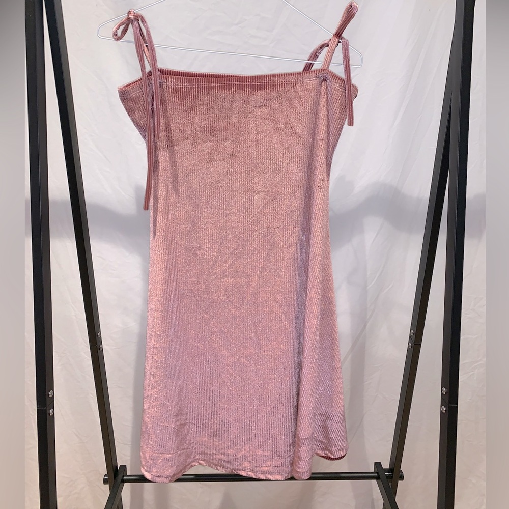 Pink velvet dress